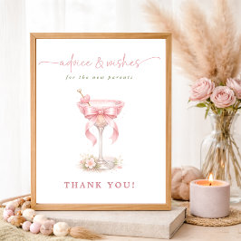 Poster A Tini One Coquette Baby Shower Advice & Wishes