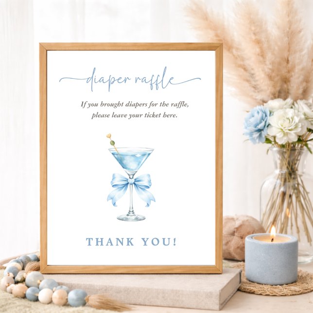 Poster A Tini One Coquette Bow Baby Shower Diaper Raffle (Criador carregado)