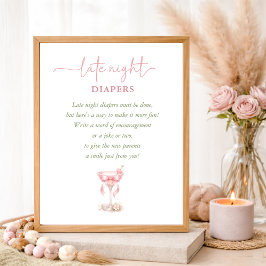 Poster A TIni One Elegant Baby Shower Late Night Diapers