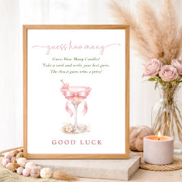 Poster A Tini One Pink Baby Shower Game Guess How Many