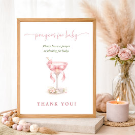 Poster A Tini One Pink Bow Baby Shower Prayers for Baby