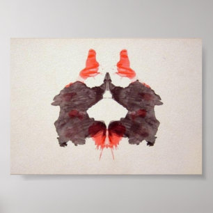Poster A tinta do teste de Rorschach borra a placa 2