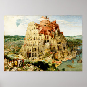 Poster A Torre de Babel" de Pieter Brueghel, o Velho