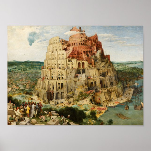 Poster A Torre de Babel, Pieter Breugel, o Velho (Frente)