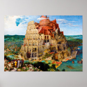 Poster A Torre de Babel Pieter Bruegel, a Arte Mais Velho