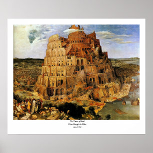 Pôster A torre de Pieter Bruegel "de Babel" (cerca de