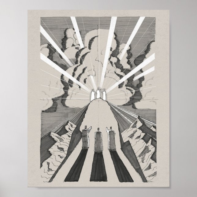 Poster A Transfiguração - Jesus, Moisés e Elijah (Frente)