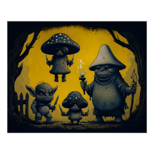 Pôster A Travessura da Umbrosa: Duendes Fungos Assustador