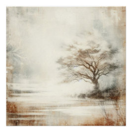 Pôster A Tree In The Mist Old Photo Graphic Design