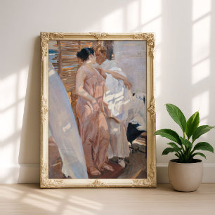 Poster A túnica rosa, depois do banho Joaquín Sorolla