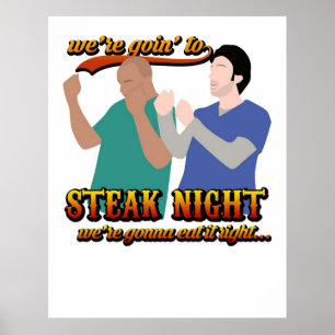 Poster A Tv Da Série Jd Turk Mostra O Grap Do Steak Night