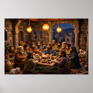 Poster A Última Ceia — Arte com Tijolos de Construção