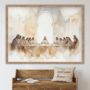 Poster A Última Ceia, Arte Cristã para Paredes, Imagem de