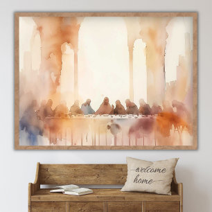 Poster A Última Ceia, Arte Cristã, Pintura Bíblica, Jesus