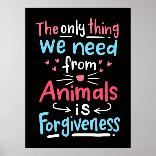 Poster A Única Coisa De Que Necessitamos Dos Animais É O  (Frente)