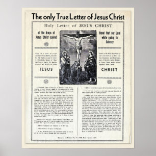 Poster A Única e Verdadeira Carta de Jesus Cristo