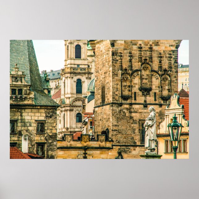 Poster A velha cidade de Pragueancient, arquitetura, edif (Frente)