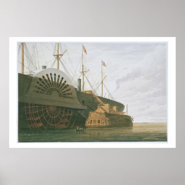 Poster A Velha Frigada HMS Agamemnon com seu peso c (Frente)