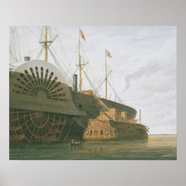 Poster A Velha Frigada HMS Agamemnon com seu peso c (Frente)