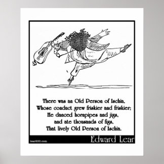 Pôster A Velha Pessoa de Edward Lear de Ischia Limerick