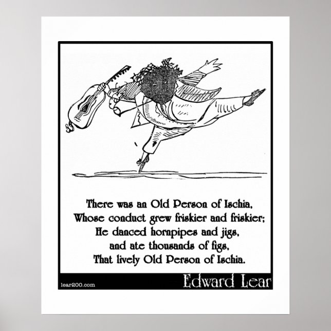 Pôster A Velha Pessoa de Edward Lear de Ischia Limerick (Frente)