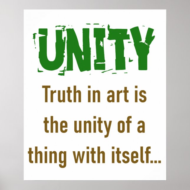 Poster A Verdade Na Arte É A Citação Da Unidade (Frente)