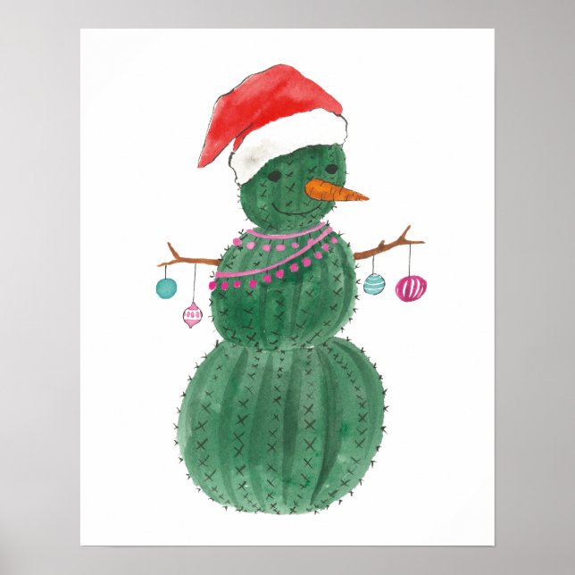 Poster A Very Cactus Christmas Snowman (Frente)
