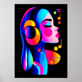 Poster A vibrant and colorful profile of a person wearing