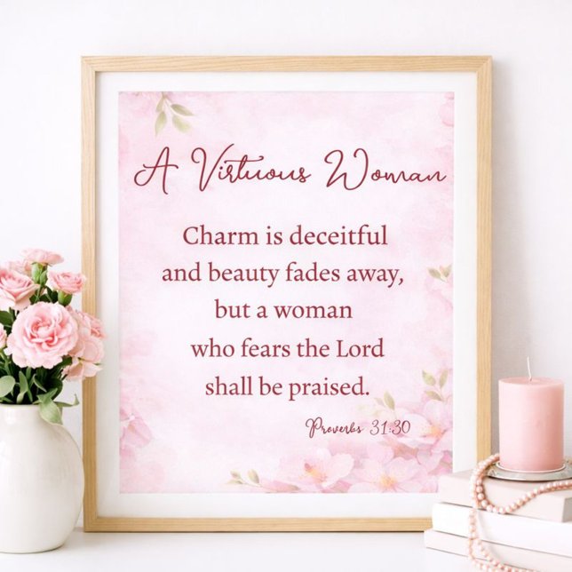 Poster A Victorious Woman Proverbs 31 Christian Floral (Criador carregado)