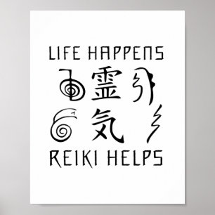 Poster A vida acontece em Reiki ajuda   Presente principa