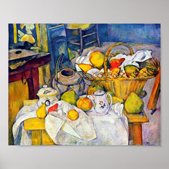 Poster A vida com Fruta, Paul Cezanne (Frente)