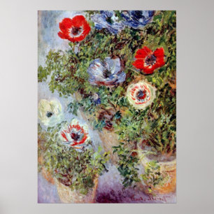 Pôster A vida com os anemones de Claude Monet