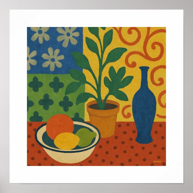 Poster A vida continuada moderna com pintura Fruta (Frente)