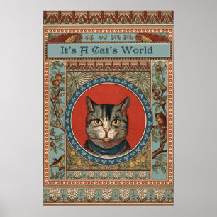 Pôster A vida do gato do vintage para amantes do gatinho
