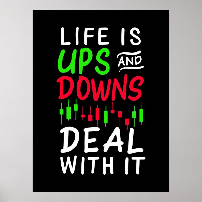 Poster A Vida Do Investidor Trader É Ups E Downs (Frente)