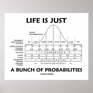 Pôster A vida é apenas um grupo das probabilidades (o