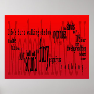 Poster 'A vida é apenas uma sombra andante' Macbeth Shake