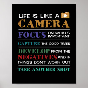 Poster A Vida É Como Um Fotógrafo De Fotografia De Câmera