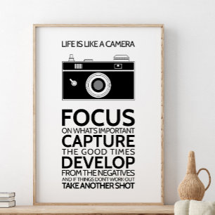 Poster A Vida É Como Uma Câmera, Uma Citação Inspirad