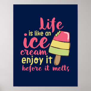 Poster A vida é como uma citação de verão inspiradora
