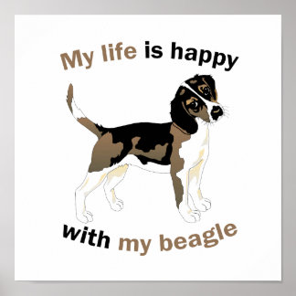 Poster A vida é feliz com o meu beagle