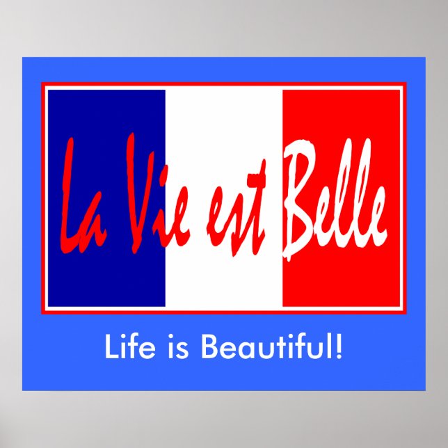 Poster A vida é linda - La Vie est Belle! Bandeira france (Frente)