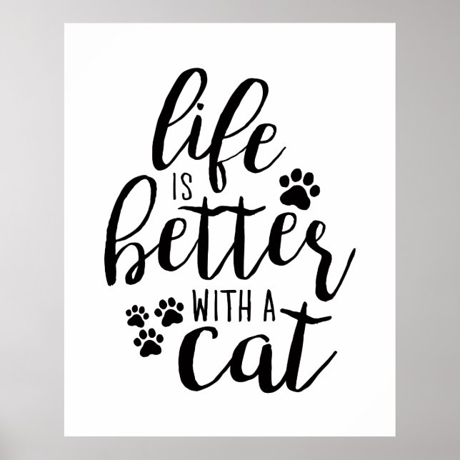 Poster A vida é melhor com citações de propósito de cão a (Frente)