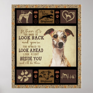Poster A Vida É Melhor Com Greyhound   Presentes De Pão D