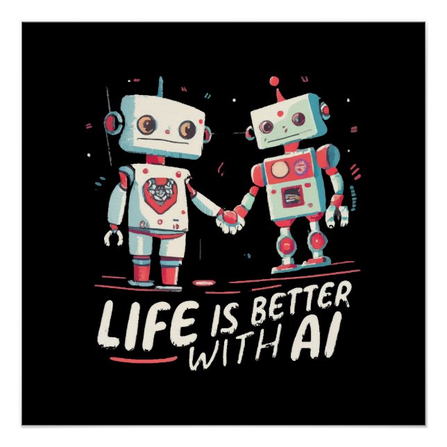 Pôster A vida é melhor com IA (Frente)