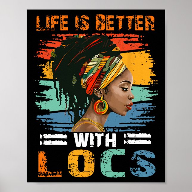 Poster A Vida é Melhor Com Locs Mês da História Africana  (Frente)