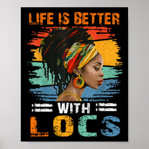 Poster A Vida é Melhor Com Locs Mulheres Negras Melanina