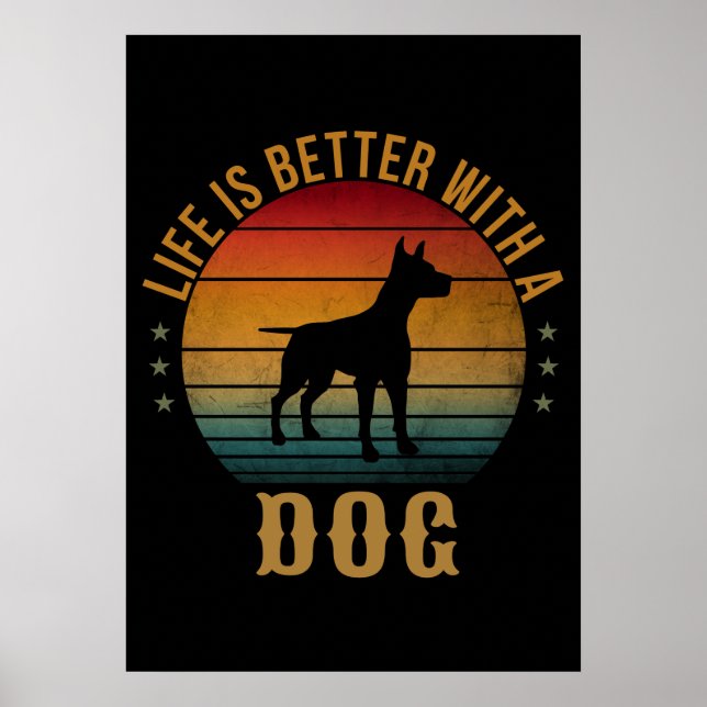POSTER A VIDA É MELHOR COM UM CACHORRO (Frente)