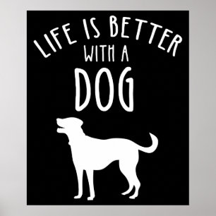 Poster A Vida É Melhor Com Um Cachorro