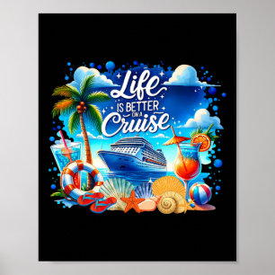 Poster A Vida é Melhor Em Um Cruzeiro Havaí Praia Verão F